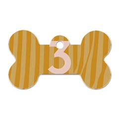 Number 3 Line Vertical Yellow Pink Orange Wave Chevron Dog Tag Bone (two Sides)