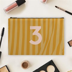 Number 3 Line Vertical Yellow Pink Orange Wave Chevron Cosmetic Bag (large)  by Mariart