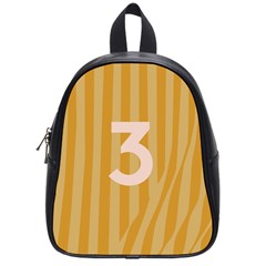 Number 3 Line Vertical Yellow Pink Orange Wave Chevron School Bags (small)  by Mariart