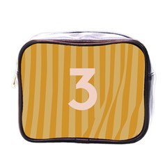 Number 3 Line Vertical Yellow Pink Orange Wave Chevron Mini Toiletries Bags by Mariart