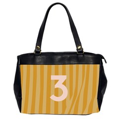 Number 3 Line Vertical Yellow Pink Orange Wave Chevron Office Handbags (2 Sides) 