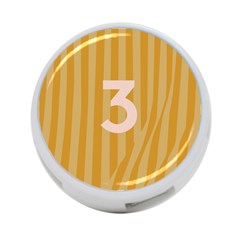 Number 3 Line Vertical Yellow Pink Orange Wave Chevron 4-port Usb Hub (one Side) by Mariart