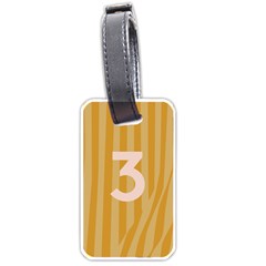 Number 3 Line Vertical Yellow Pink Orange Wave Chevron Luggage Tags (one Side)  by Mariart