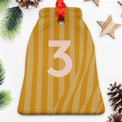 Number 3 Line Vertical Yellow Pink Orange Wave Chevron Ornament (bell) by Mariart