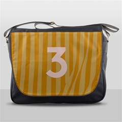 Number 3 Line Vertical Yellow Pink Orange Wave Chevron Messenger Bags