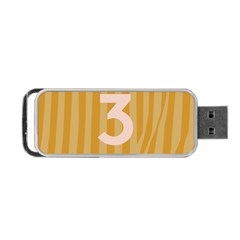 Number 3 Line Vertical Yellow Pink Orange Wave Chevron Portable Usb Flash (one Side) by Mariart