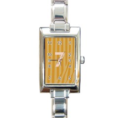 Number 7 Line Vertical Yellow Pink Orange Wave Chevron Rectangle Italian Charm Watch