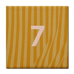 Number 7 Line Vertical Yellow Pink Orange Wave Chevron Tile Coasters by Mariart