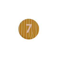 Number 7 Line Vertical Yellow Pink Orange Wave Chevron 1  Mini Magnets