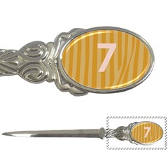 Number 7 Line Vertical Yellow Pink Orange Wave Chevron Letter Openers by Mariart