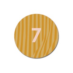 Number 7 Line Vertical Yellow Pink Orange Wave Chevron Magnet 3  (round) by Mariart