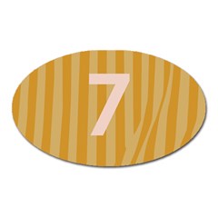 Number 7 Line Vertical Yellow Pink Orange Wave Chevron Oval Magnet