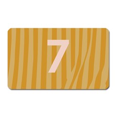 Number 7 Line Vertical Yellow Pink Orange Wave Chevron Magnet (rectangular) by Mariart