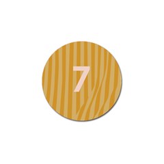 Number 7 Line Vertical Yellow Pink Orange Wave Chevron Golf Ball Marker by Mariart