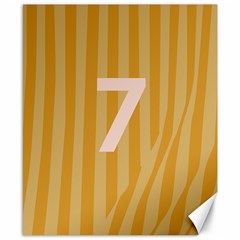 Number 7 Line Vertical Yellow Pink Orange Wave Chevron Canvas 8  X 10 