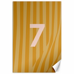 Number 7 Line Vertical Yellow Pink Orange Wave Chevron Canvas 12  X 18   by Mariart