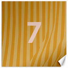 Number 7 Line Vertical Yellow Pink Orange Wave Chevron Canvas 20  X 20   by Mariart