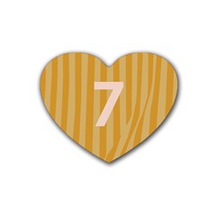 Number 7 Line Vertical Yellow Pink Orange Wave Chevron Heart Coaster (4 Pack) 