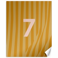 Number 7 Line Vertical Yellow Pink Orange Wave Chevron Canvas 11  X 14   by Mariart