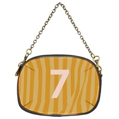 Number 7 Line Vertical Yellow Pink Orange Wave Chevron Chain Purses (one Side)  by Mariart