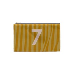 Number 7 Line Vertical Yellow Pink Orange Wave Chevron Cosmetic Bag (small)  by Mariart