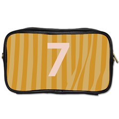 Number 7 Line Vertical Yellow Pink Orange Wave Chevron Toiletries Bags 2-side by Mariart