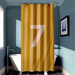 Number 7 Line Vertical Yellow Pink Orange Wave Chevron Shower Curtain 36  X 72  (stall)  by Mariart