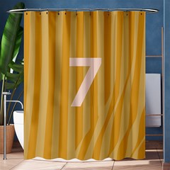 Number 7 Line Vertical Yellow Pink Orange Wave Chevron Shower Curtain 60  X 72  (medium)  by Mariart