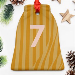 Number 7 Line Vertical Yellow Pink Orange Wave Chevron Ornament (bell) by Mariart