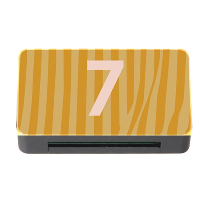 Number 7 Line Vertical Yellow Pink Orange Wave Chevron Memory Card Reader with CF