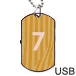 Number 7 Line Vertical Yellow Pink Orange Wave Chevron Dog Tag USB Flash (Two Sides) Front