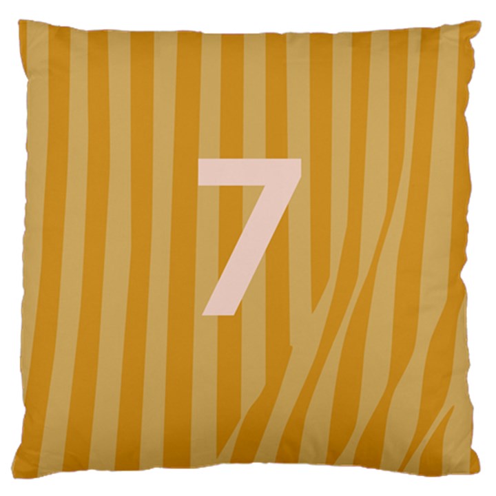 Number 7 Line Vertical Yellow Pink Orange Wave Chevron Large Cushion Case (One Side)