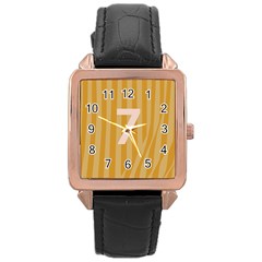 Number 7 Line Vertical Yellow Pink Orange Wave Chevron Rose Gold Leather Watch  by Mariart