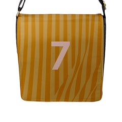 Number 7 Line Vertical Yellow Pink Orange Wave Chevron Flap Messenger Bag (l)  by Mariart