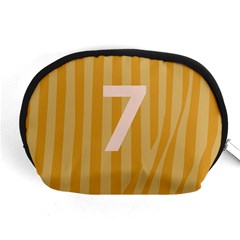 Number 7 Line Vertical Yellow Pink Orange Wave Chevron Accessory Pouches (medium) 