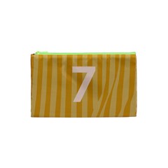 Number 7 Line Vertical Yellow Pink Orange Wave Chevron Cosmetic Bag (xs) by Mariart