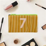 Number 7 Line Vertical Yellow Pink Orange Wave Chevron Cosmetic Bag (XS) Front