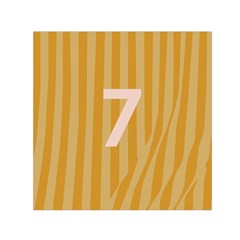 Number 7 Line Vertical Yellow Pink Orange Wave Chevron Small Satin Scarf (square)