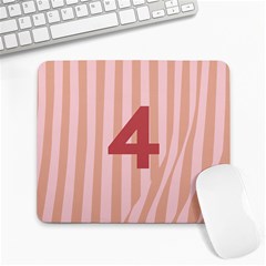 Number 4 Line Vertical Red Pink Wave Chevron Large Mousepads