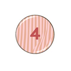 Number 4 Line Vertical Red Pink Wave Chevron Hat Clip Ball Marker (10 pack)