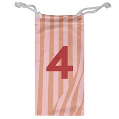 Number 4 Line Vertical Red Pink Wave Chevron Jewelry Bag by Mariart