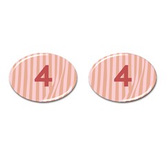 Number 4 Line Vertical Red Pink Wave Chevron Cufflinks (oval) by Mariart