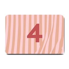 Number 4 Line Vertical Red Pink Wave Chevron Small Doormat  by Mariart