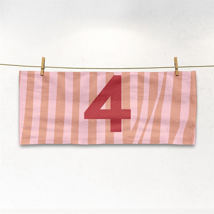 Number 4 Line Vertical Red Pink Wave Chevron Cosmetic Storage Cases