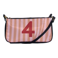 Number 4 Line Vertical Red Pink Wave Chevron Shoulder Clutch Bags by Mariart