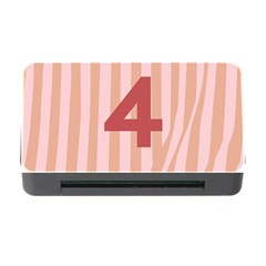 Number 4 Line Vertical Red Pink Wave Chevron Memory Card Reader with CF