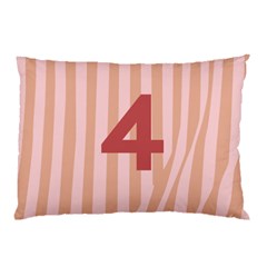 Number 4 Line Vertical Red Pink Wave Chevron Pillow Case (Two Sides)