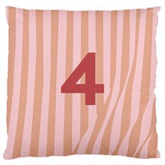 Number 4 Line Vertical Red Pink Wave Chevron Large Cushion Case (Two Sides)