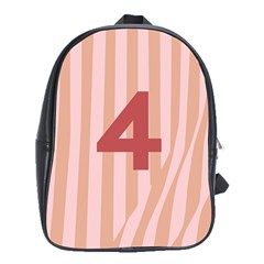 Number 4 Line Vertical Red Pink Wave Chevron School Bags (xl)  by Mariart