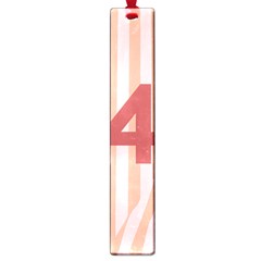 Number 4 Line Vertical Red Pink Wave Chevron Large Book Marks by Mariart